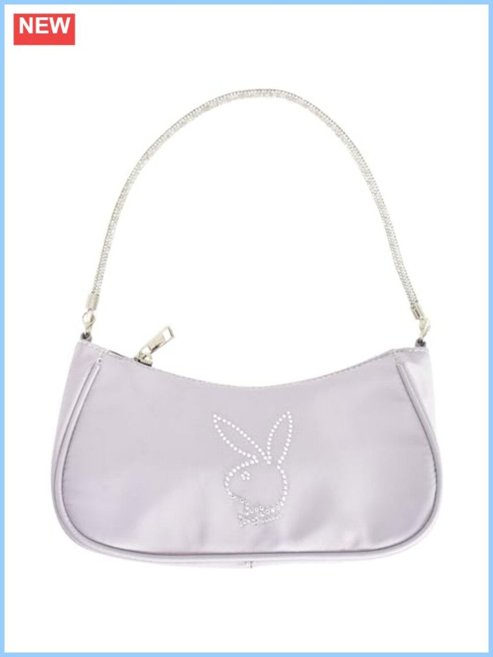 Playboy Rhinestone Shoulder Bag Mini Purse Handbag with Bunny Logo